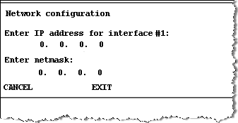 nCipher nShield Connect Network configuration screen where you can enter the IP address and the netmask for the interface